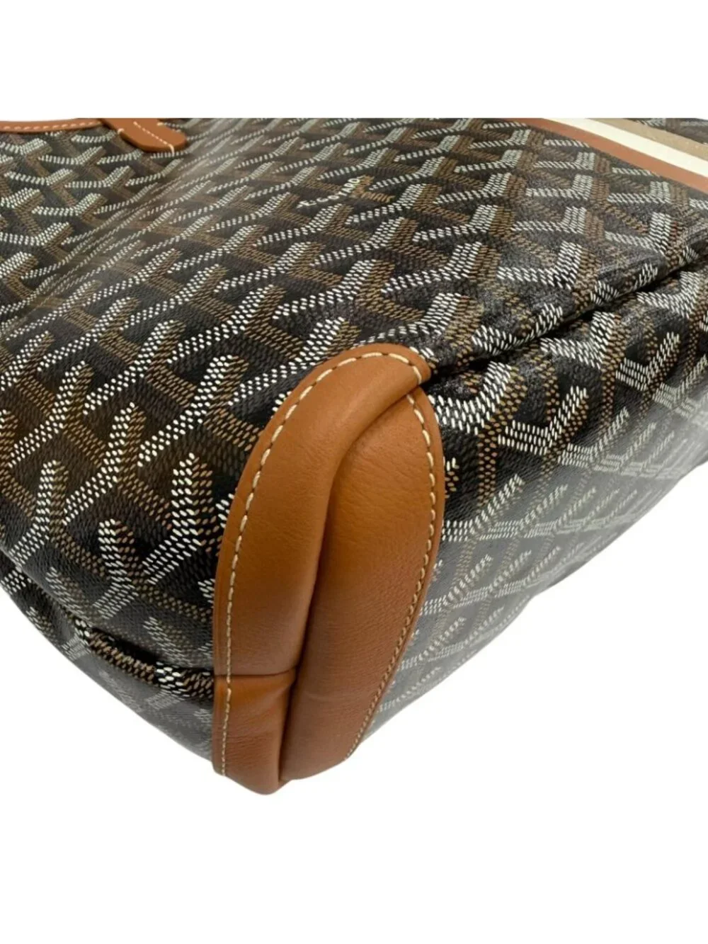Goyard Artois PM Ma Cage Tote in Canvas Leather Brown